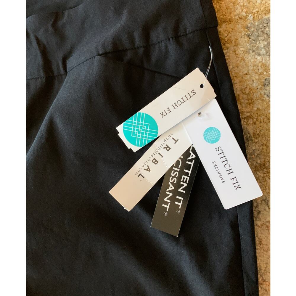 TRIBAL NWT Stitch Fix Black Trousers STRAIGHT LEG STRETCH FLATTEN IT SIZE 16 - Picture 2 of 7